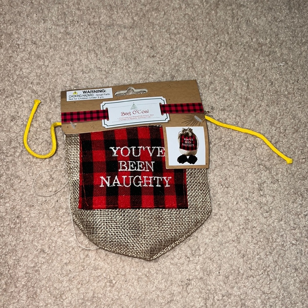 NWT 1pc Bag O’Coal NAUGHTY Lumps of COAL christmas funny gag gift